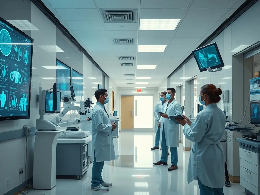 A healthcare facility utilizing AI for patient management and diagnostics.